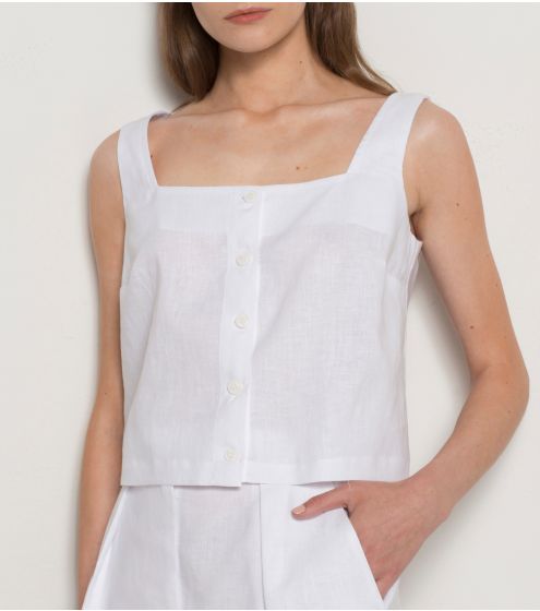 Cropped Top σε Washed Linen