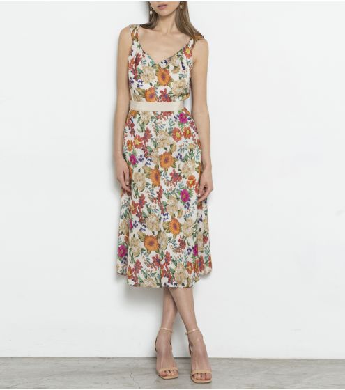 Φόρεμα Midi με Floral Print