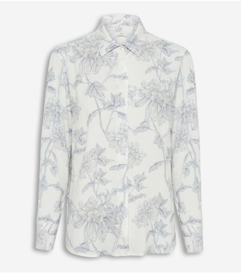 Floral Print Viscose Crepe Shirt