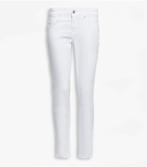 Slim Leg Cropped White Jeans