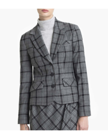 Σακάκι Fitted Καρό με Παρθένο Μαλλί