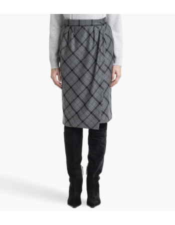 Φούστα Ντραπέ Καρό με Παρθένο Μαλλί