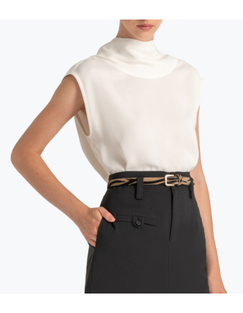 Shawl Collar Κρεπ Top