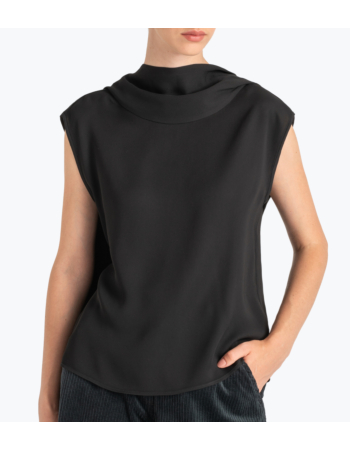 Shawl Collar Κρεπ Top