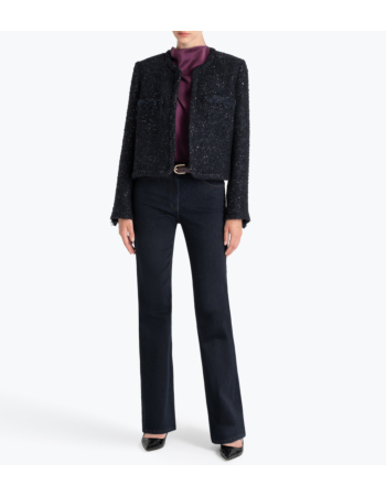 Zακέτα Collarless σε Wool Blend Boucle