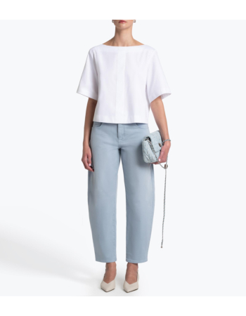 Mπλούζα Boxy σε Σατέν Ποπλίνα