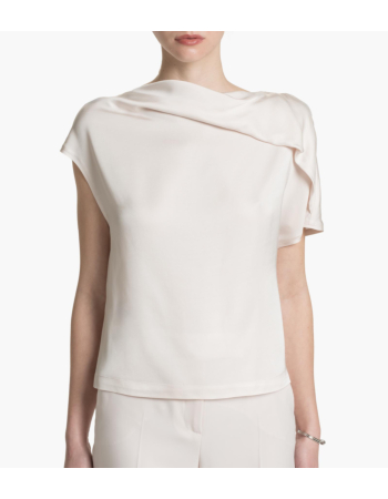 Μπλούζα Boat Neck με Πτυχώσεις