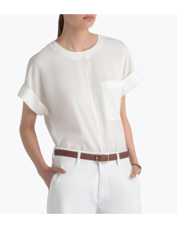 Μπλούζα Round Neck σε Σατέν Βατίστα