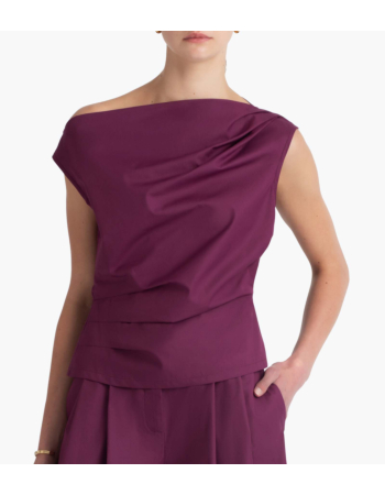 Μπλούζα Draped σε Stone Wash Poplin