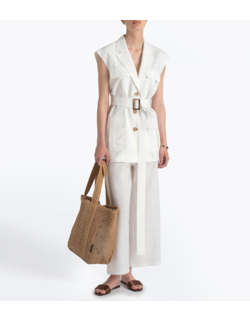 Γιλέκο Saharienne σε Viscose Linen Blend