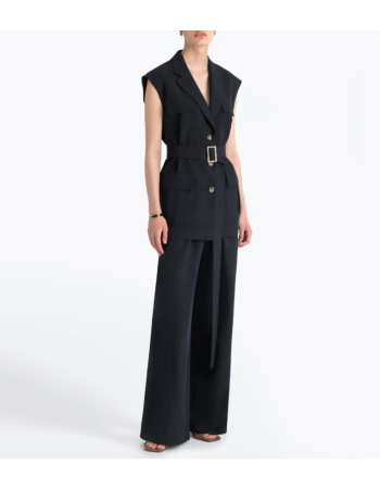 Γιλέκο Saharienne σε Viscose Linen Blend