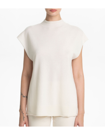 Γιλέκο Μock Neck σε Μαλλί και Κασμίρι