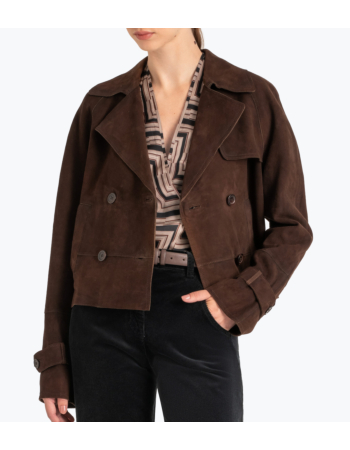 Suede Cross-Over Jacket
