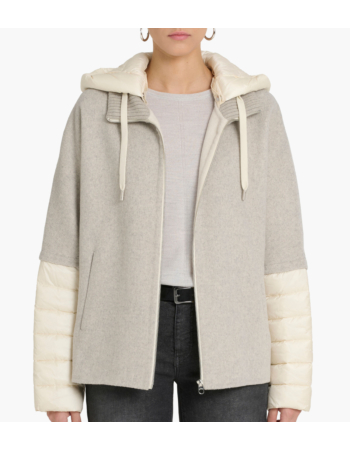Μπουφάν με Puffer Λεπτομέρειες σε Wool Blend
