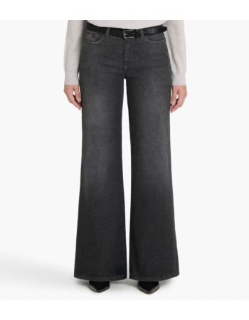 Stonewashed Wide Flared Jeans