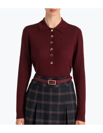 Polo Blouse σε 100% Wool Merino