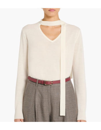 Μπλούζα με γραβάτα σε 100% Wool Merino