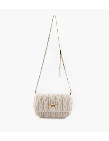 Τσάντα Tweed με Μεταλλικό Κούμπωμα