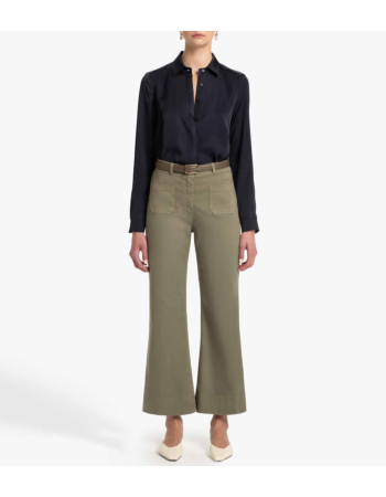 Παντελόνι Cropped Flared σε Cotton Blend