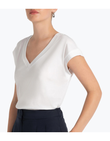 Pima Cotton V - neck Top