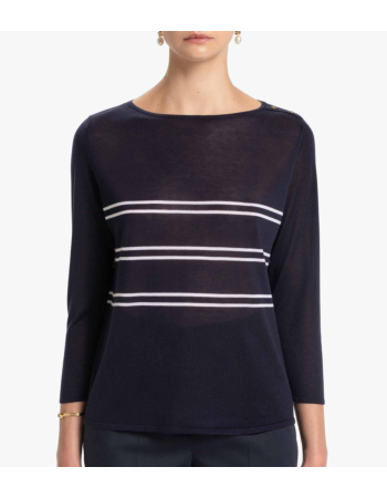 Μπλούζα Ριγέ Boatneck σε Silk Blend