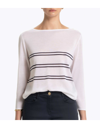 Μπλούζα Ριγέ Boatneck σε Silk Blend