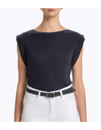 Μπλούζα Ribbed Boatneck σε Silk Blend