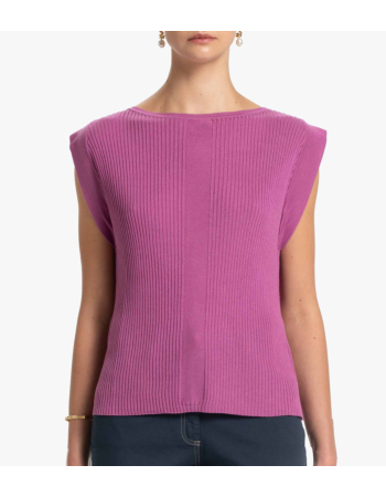 Μπλούζα Ribbed Boatneck σε Silk Blend