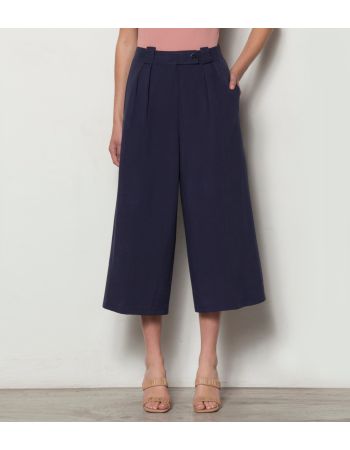 Παντελόνι Cropped σε Rayon Linen Blend