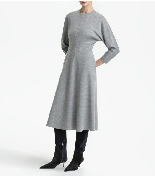 Φόρεμα Μidi σε Jersey με Παρθένο Μαλλί