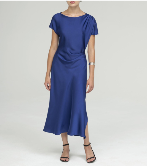 Φόρεμα με Πτυχώσεις σε Satin