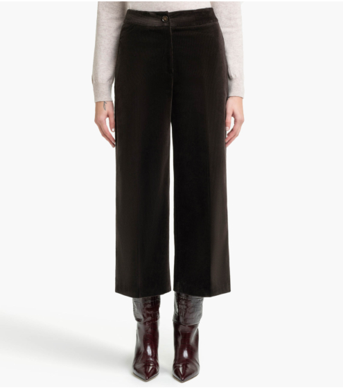 Παντελόνι Cropped σε Cotton Kοτλέ