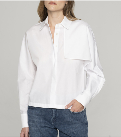 Πουκάμισο Cropped σε Cotton Poplin