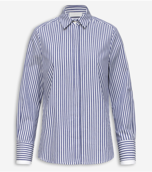 Πουκάμισο Ριγέ με Λευκές Λεπτομέρειες