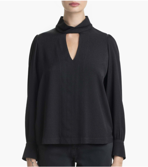 Mπλούζα Twisted Collar σε Κρεπ