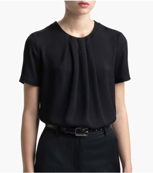 Μπλούζα με Πιέτες σε Viscose Rayon Κρεπ