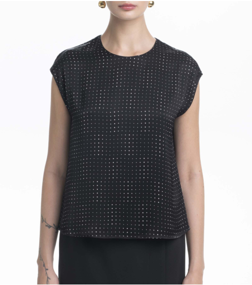 Top σε Pois Viscose Satin