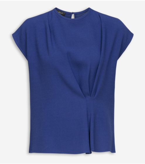 Top με Πτυχώσεις σε Wool Blend Κρεπ