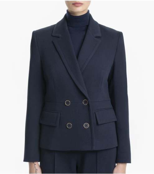 Blazer Σταυρωτό σε Viscose-Wool Blend