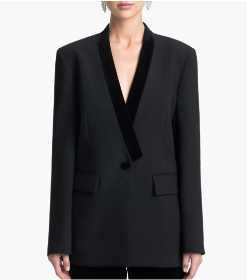 Blazer Kρεπ με Βελούδινες Φάσες