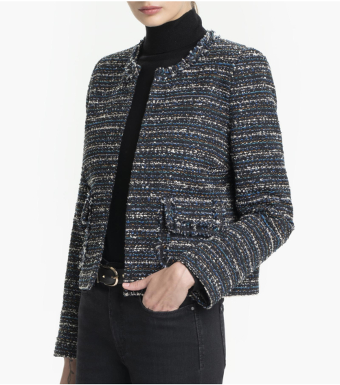 Ζακέτα Cropped σε Cotton Blend Boucle