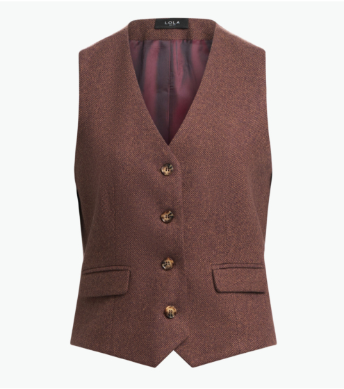 Γιλέκο σε Tweed Mάλλινο Ύφασμα