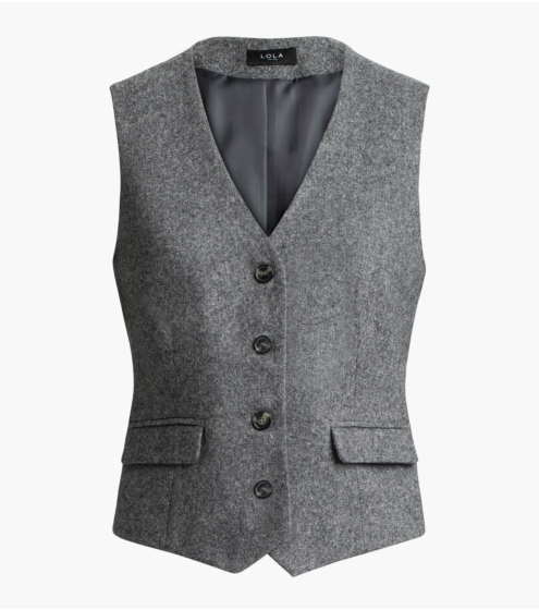 Γιλέκο σε Tweed Μάλλινο Ύφασμα