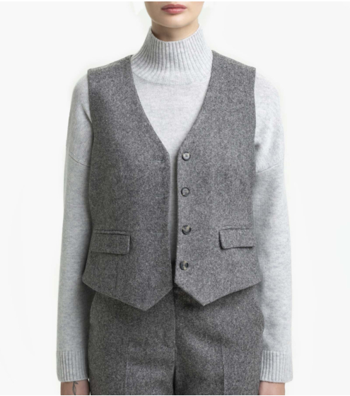 Γιλέκο σε Tweed Μάλλινο Ύφασμα