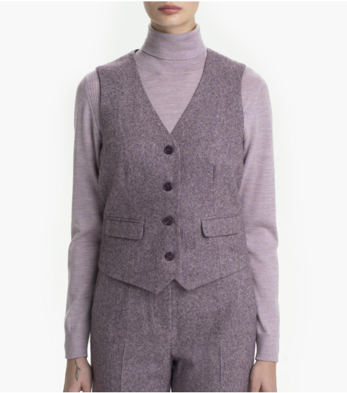 Γιλέκο σε Tweed Μάλλινο Ύφασμα