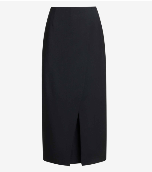 Φούστα Midi με Πτυχώσεις σε Παρθένο Μαλλί