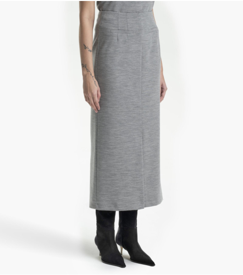 Φούστα Μidi σε Jersey με Παρθένο Μαλλί