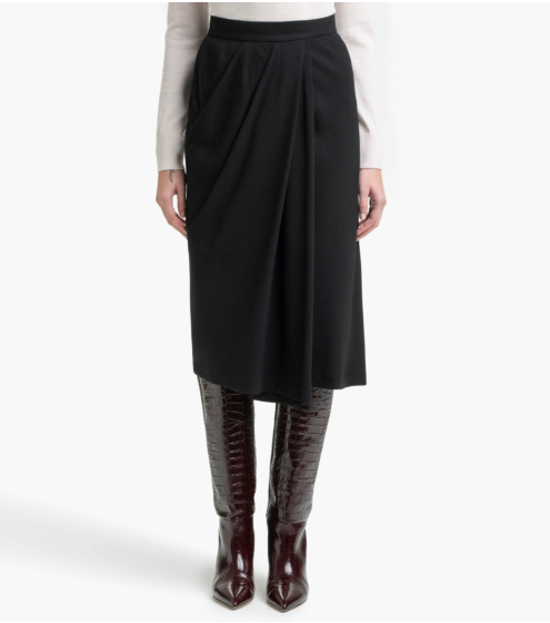 Φούστα Draped σε Μάλλινο Κρεπ