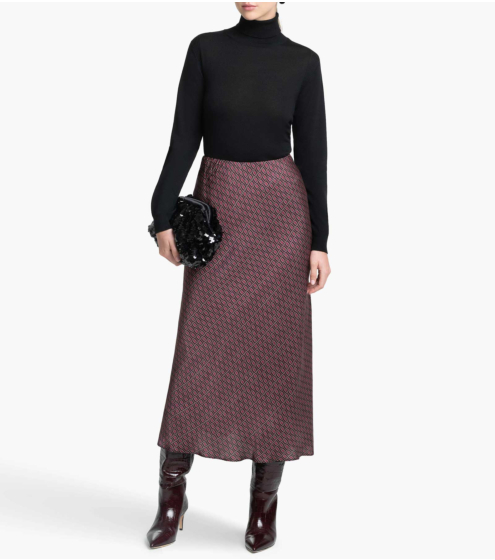 Φούστα Midi σε Printed Satin