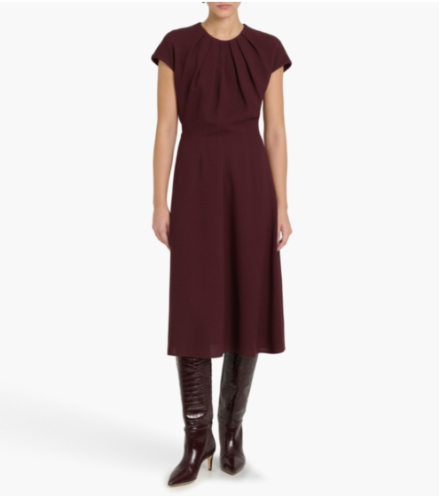 Φόρεμα Pleated σε Μάλλινο Κρεπ